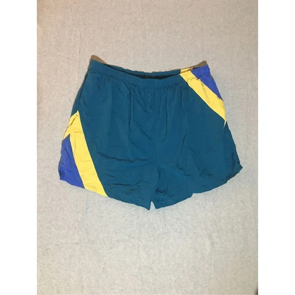 Mens Pro Spirit Shorts Size XXL Blue Yellow Retro Teal Casual Athletic Material